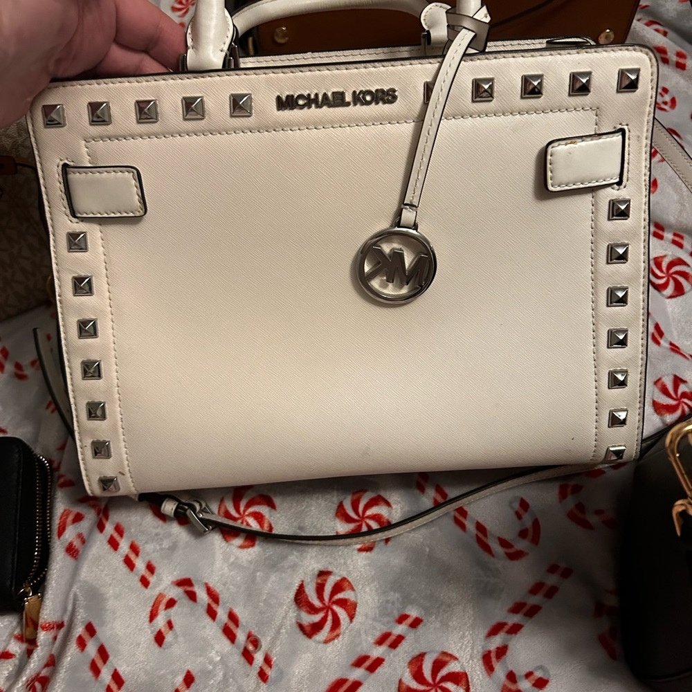Michael Kors White Studded Women's Bag